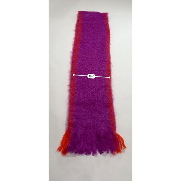 Lovat & Green Fringe Wool Blend Scarf in Purple - Picture 4 of 5